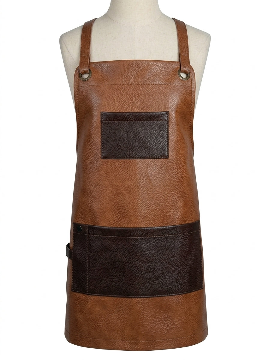 The Ribeye Leather Crossover Bib Apron | CUL381