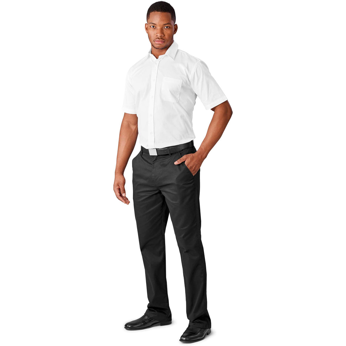 Mens Flat Front Cotton Chino Pants